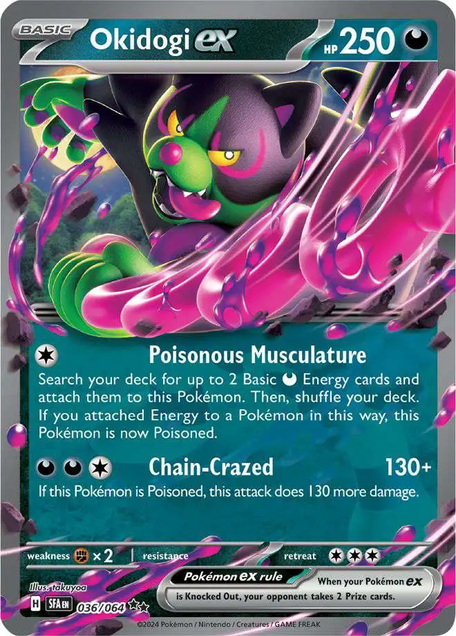 Pokemon Trading Card Game Shrouded Fable Double Rare Okidogi ex #36