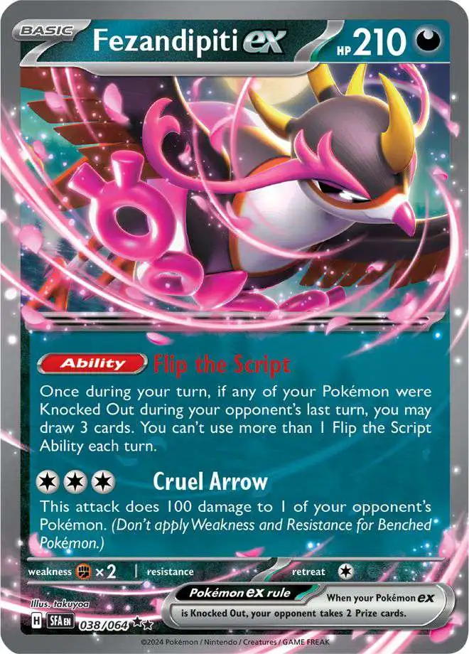 Pokemon Trading Card Game Shrouded Fable Double Rare Fezandipiti ex #38