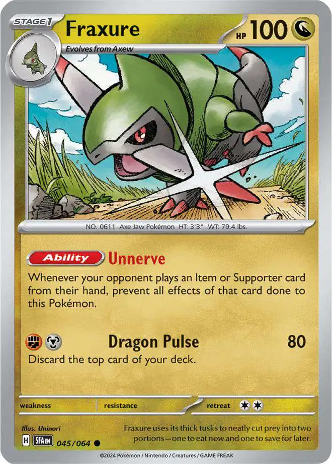 Pokemon Trading Card Game Shrouded Fable Single Card Uncommon Fraxure 45 -  ToyWiz