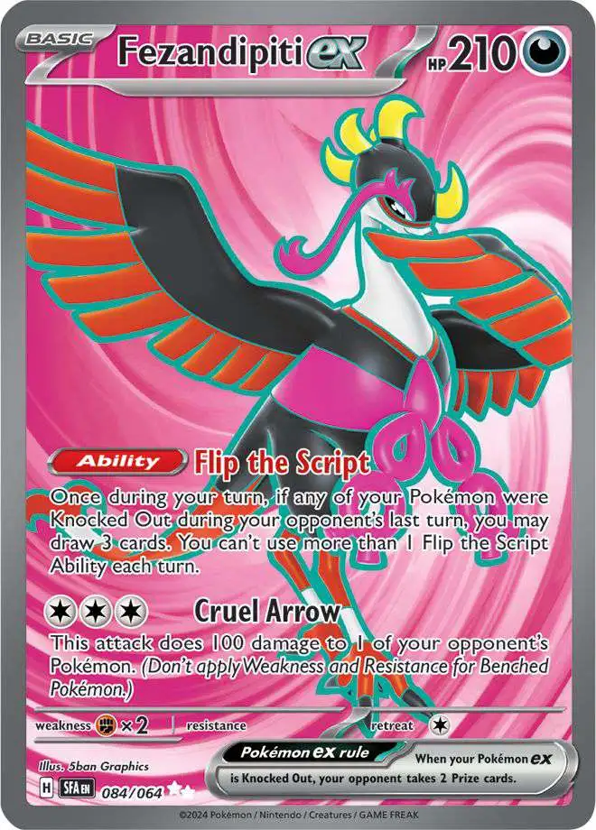 Pokemon Trading Card Game Shrouded Fable Single Card Ultra Rare Fezandipiti  ex 84 - ToyWiz