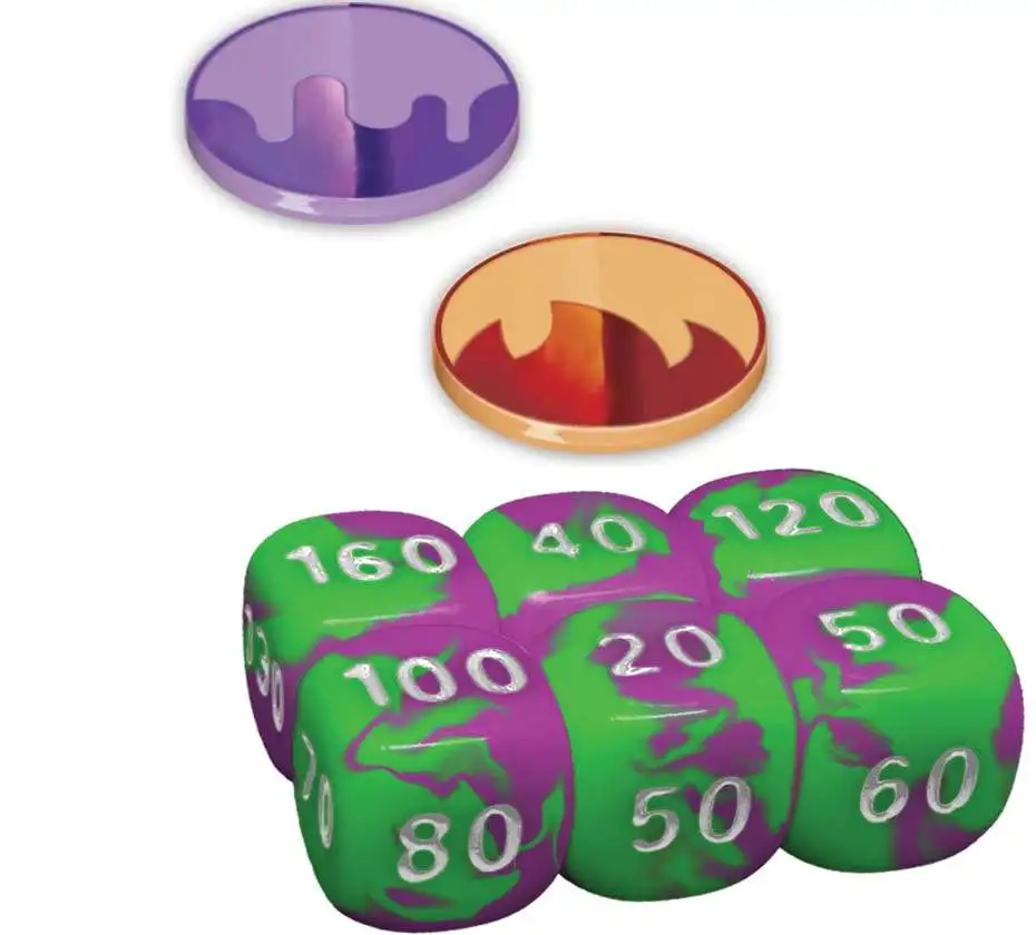 Pokemon Scarlet & Violet 151 Scarlet & Violet Shrouded Fable Damage Counter Dice, Coin-Flip Die & 2 Condition Markers