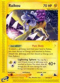 Pokemon Secret Wonders Rare Raikou #16 , raikou counters