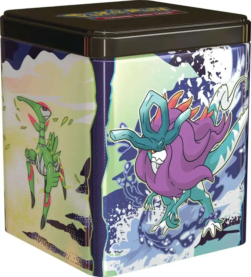 Scarlet & Violet 2025 Paradox Pokemon Stacking Tin [3 Booster Packs & 2 Sticker Sheets]
