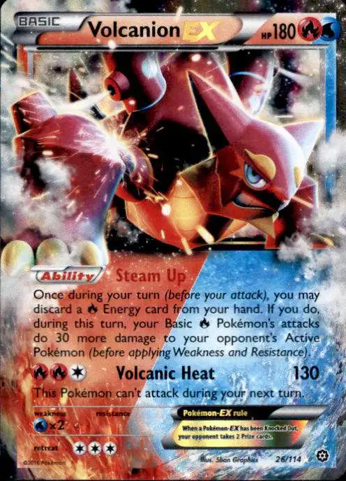 Pokemon Trading Card Game XY Steam Siege Ultra Rare Volcanion EX #26 [Lightly Played]