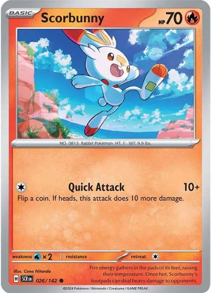Pokemon Trading Card Game Stellar Crown Common Scorbunny #26