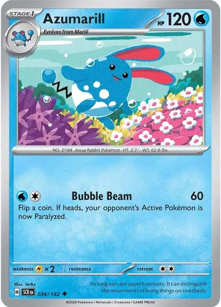 Pokemon Trading Card Game Stellar Crown Uncommon Azumarill #34