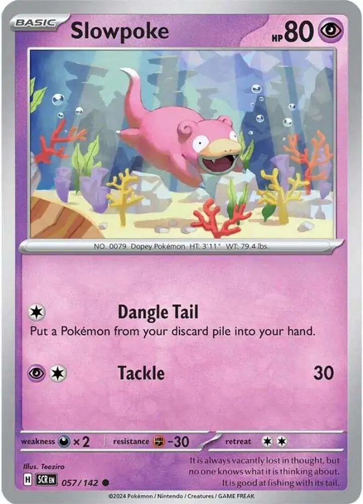 stellar crown pokémon tcg card value Pokemon Trading Card Game Stellar Crown Common Slowpoke #57