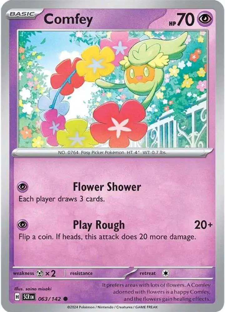 Pokemon Trading Card Game Stellar Crown Common Comfey #63