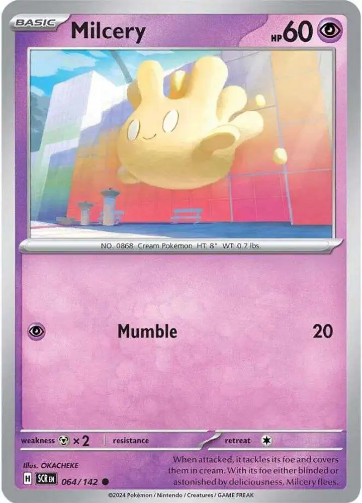 Pokemon Trading Card Game Stellar Crown Common Milcery #64