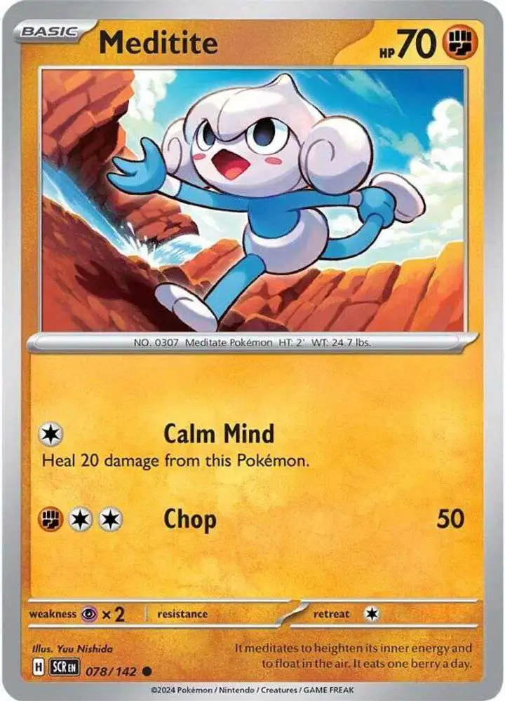 Pokemon Trading Card Game Stellar Crown Common Meditite #78