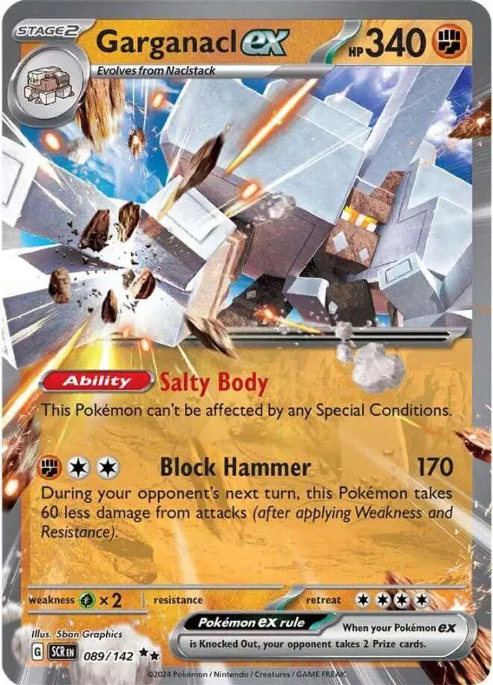 Pokemon Trading Card Game Stellar Crown Double Rare Garganacl ex #89