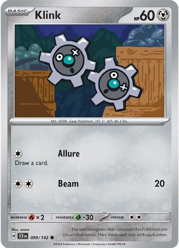Pokemon Trading Card Game Stellar Crown Common Klink #99