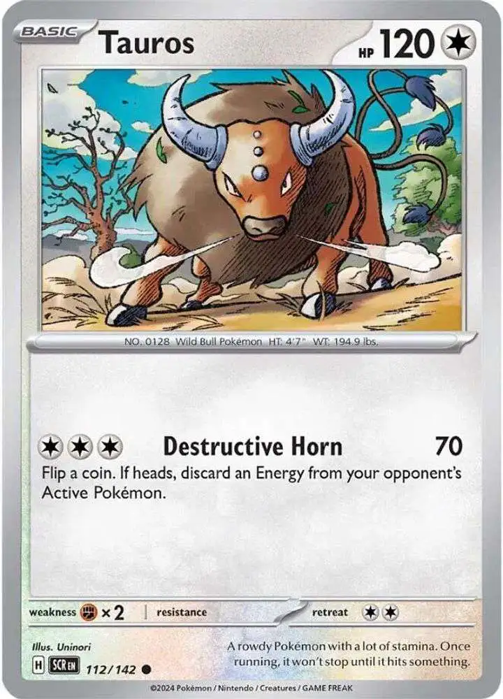 Pokemon Trading Card Game Stellar Crown Common Tauros #112