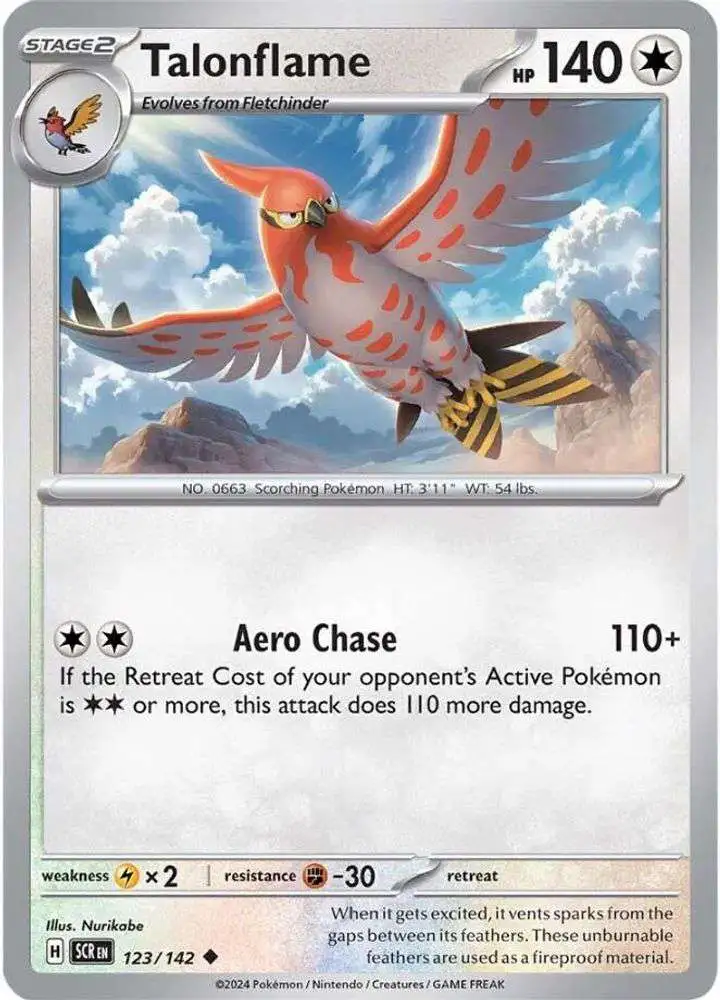 Pokemon Trading Card Game Stellar Crown Uncommon Talonflame #123
