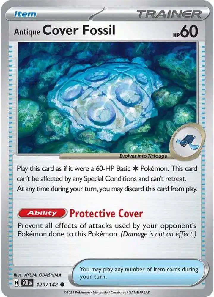 Pokemon Trading Card Game Stellar Crown Single Card Common Antique Cover  Fossil 129 - ToyWiz