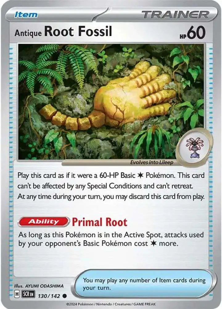 Pokemon Trading Card Game Stellar Crown Common Antique Root Fossil #130