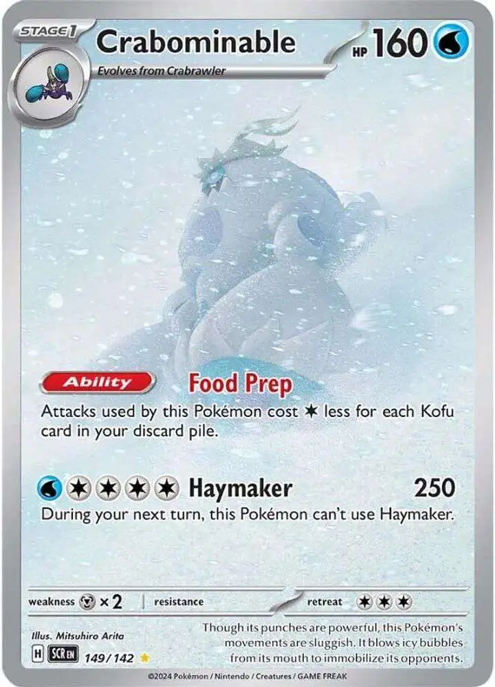 Pokemon Trading Card Game Stellar Crown Illustration Rare Crabominable #149