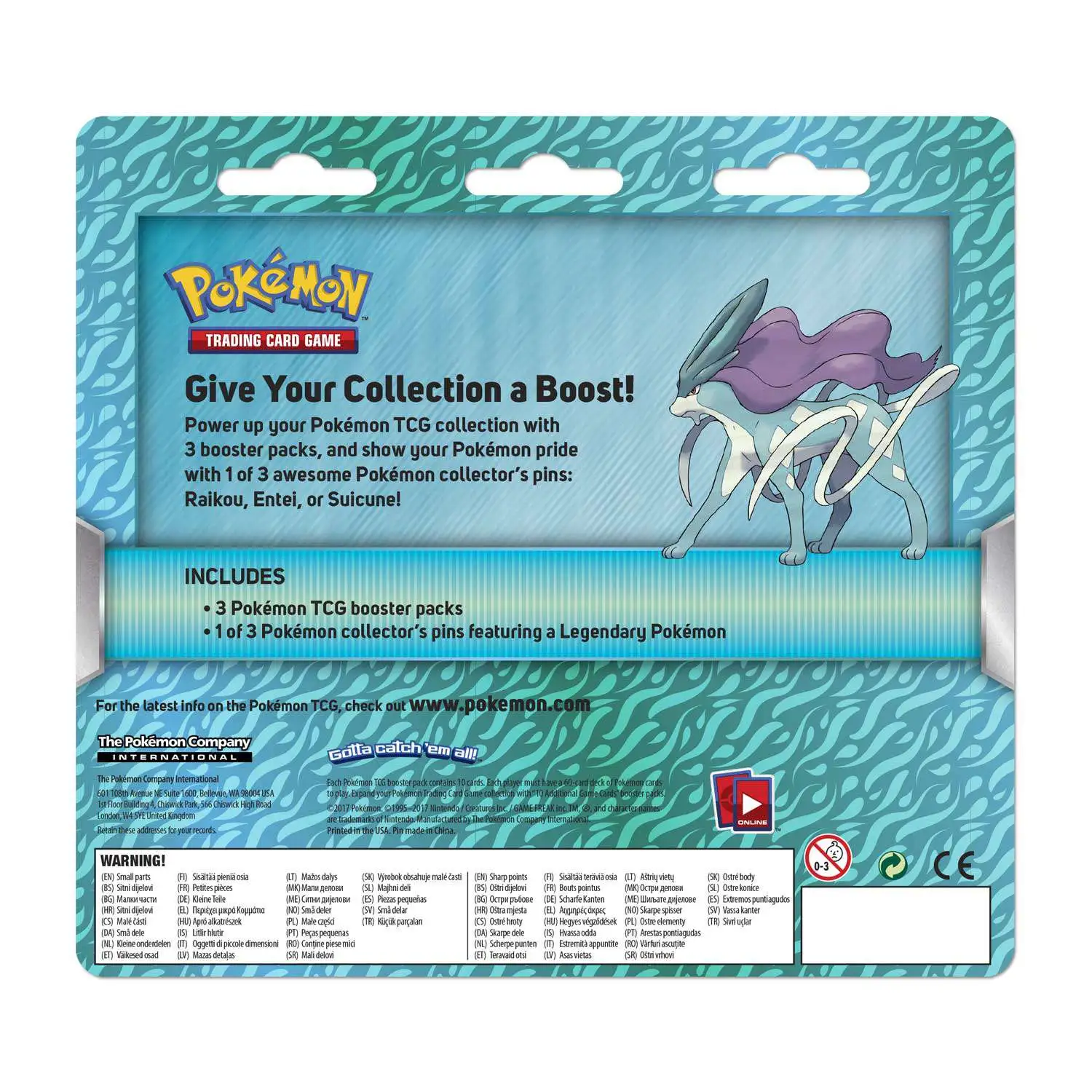 Raikou New Pokemon Pin Collection  3-Pack Pin Booster 