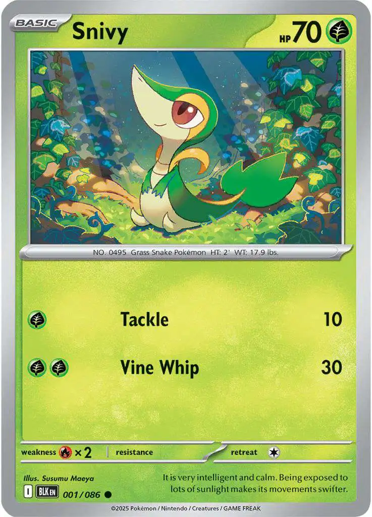 Pokemon Trading Card Game Black Bolt Common Snivy #1