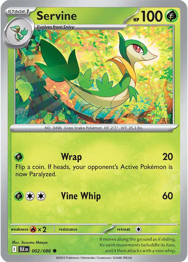 Pokemon Trading Card Game Black Bolt Common Servine #2