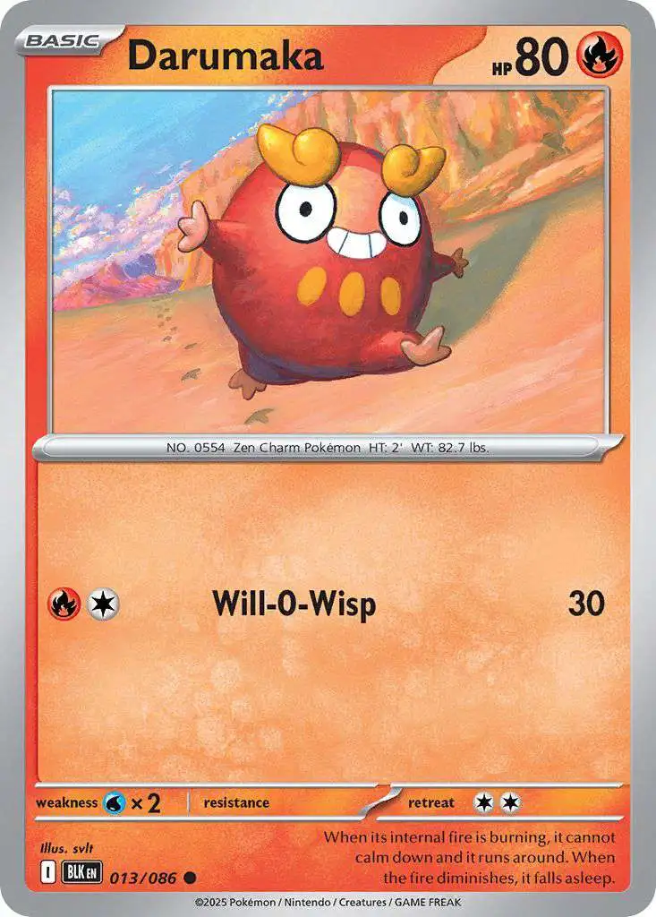 Pokemon Trading Card Game Black Bolt Common Darumaka #13