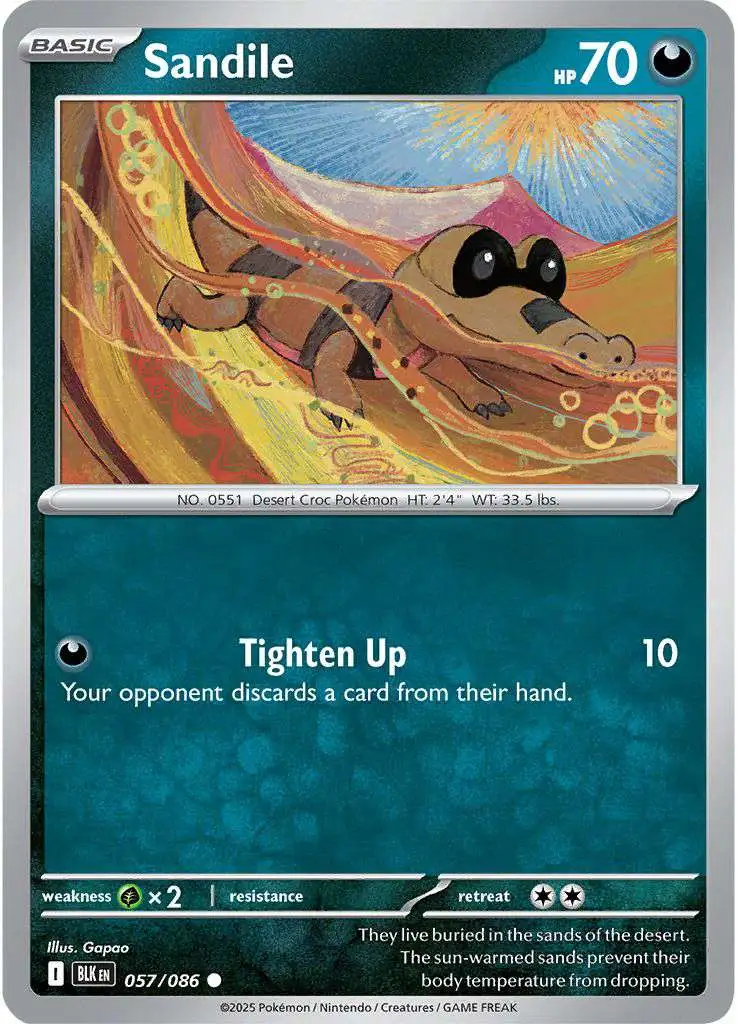 Pokemon Trading Card Game Black Bolt Common Sandile #57