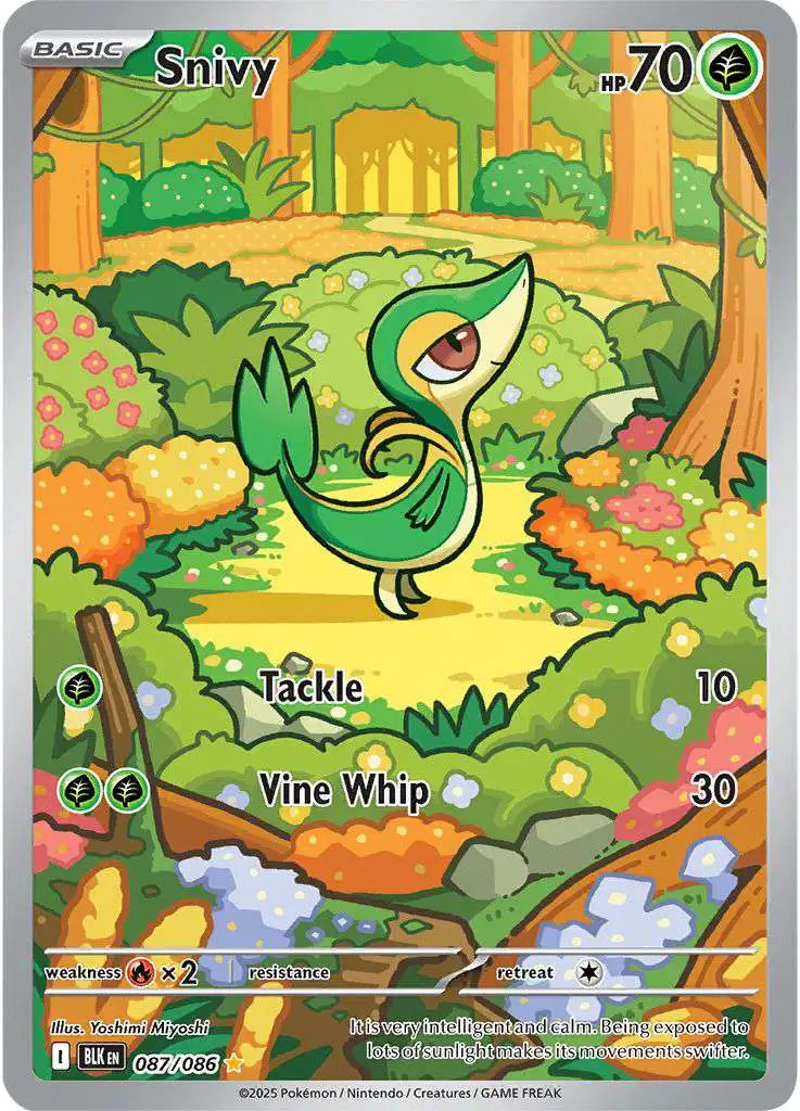Pokemon Trading Card Game Black Bolt Illustration Rare Snivy #87