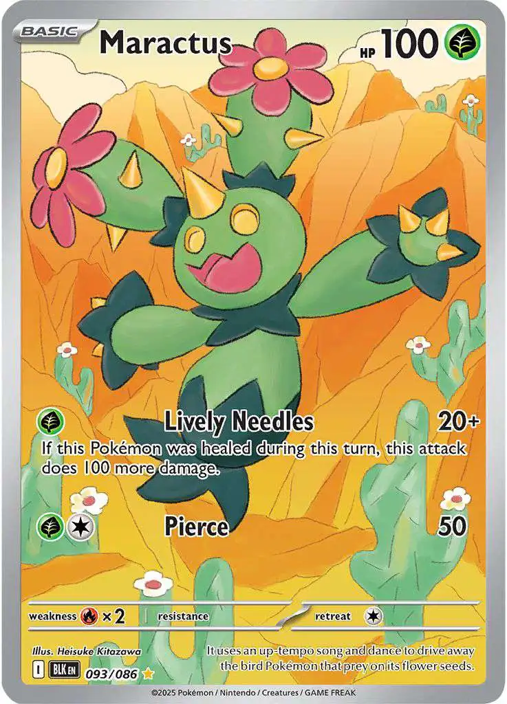 Pokemon Trading Card Game Black Bolt Illustration Rare Maractus #93