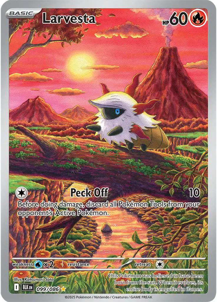 Pokemon Trading Card Game Black Bolt Illustration Rare Larvesta #99
