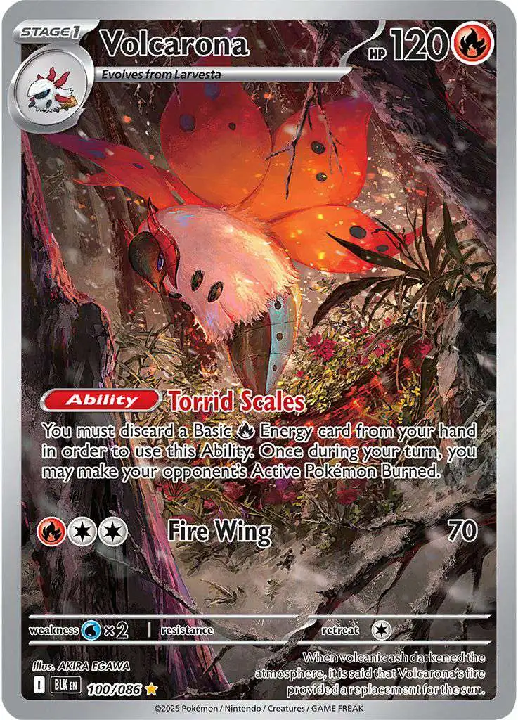 Pokemon Trading Card Game Black Bolt Single Card Illustration Rare  Volcarona 100 - ToyWiz