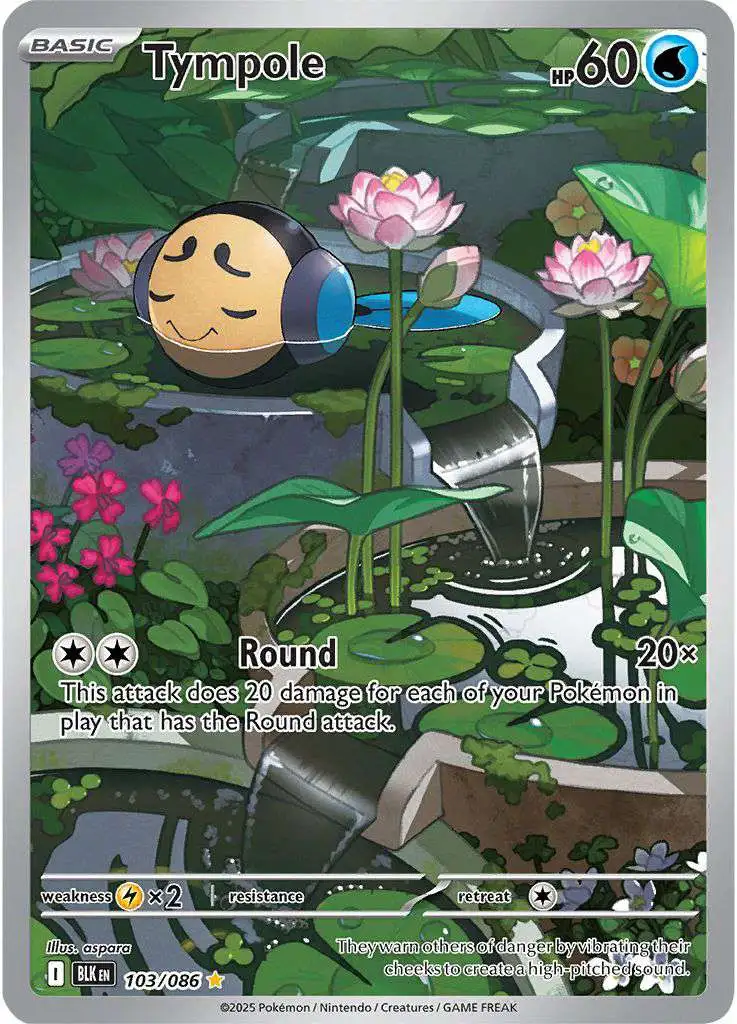 Pokemon Trading Card Game Black Bolt Illustration Rare Tympole #103