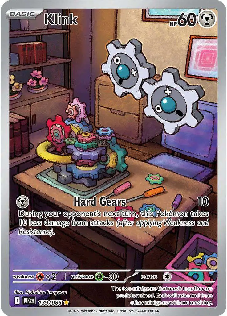 Pokemon Trading Card Game Black Bolt Illustration Rare Klink #139