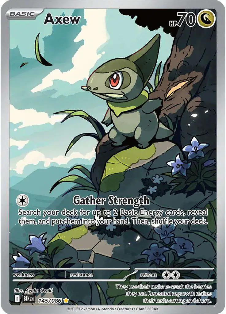 Pokemon Trading Card Game Black Bolt Illustration Rare Axew #145