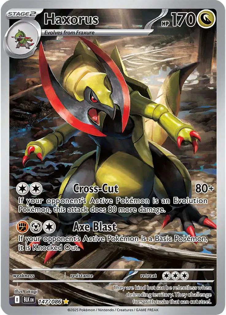 Pokemon Trading Card Game Black Bolt Illustration Rare Haxorus #147
