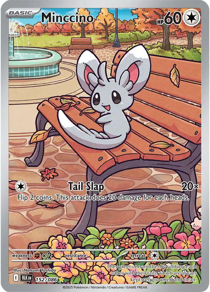 Pokemon Trading Card Game Black Bolt Illustration Rare Minccino #152