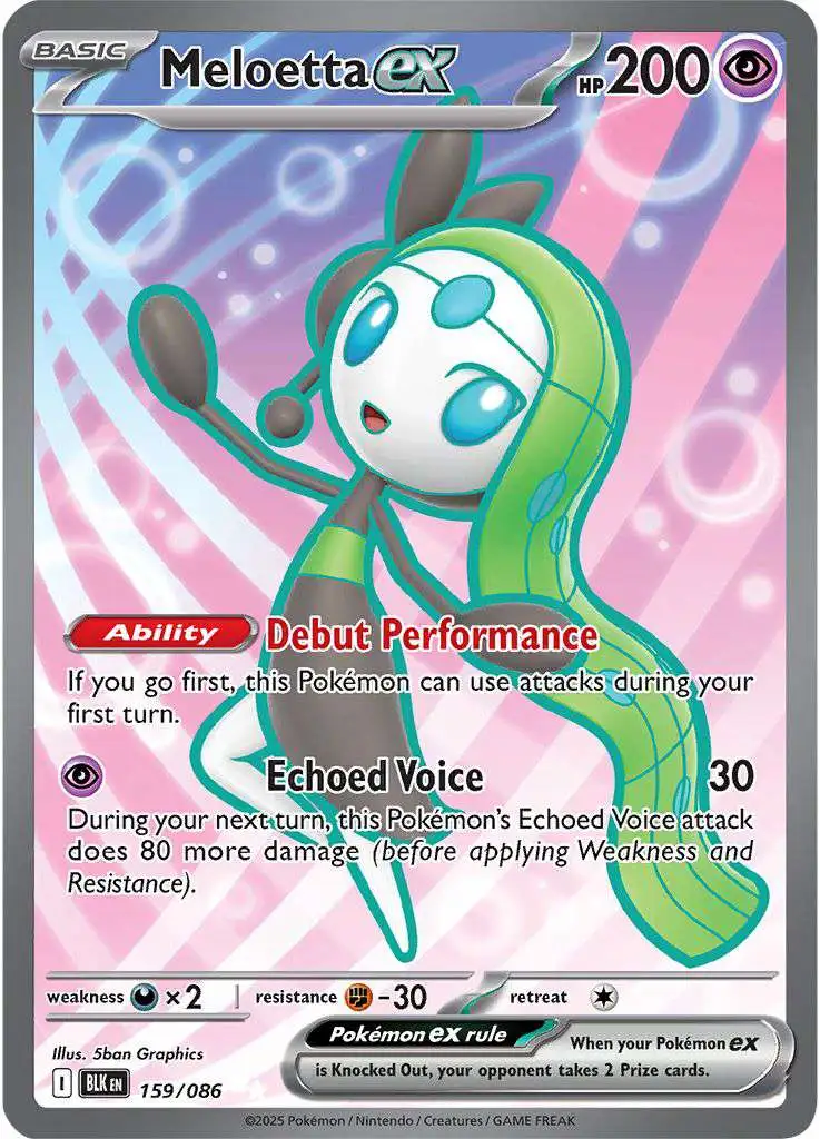 Pokemon Trading Card Game Black Bolt Ultra Rare Meloetta ex #159