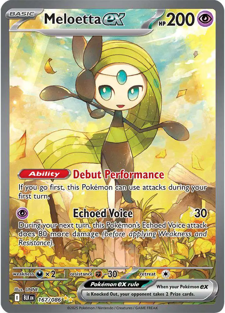 Pokemon Trading Card Game Black Bolt Special Illustration Rare Meloetta ex #167