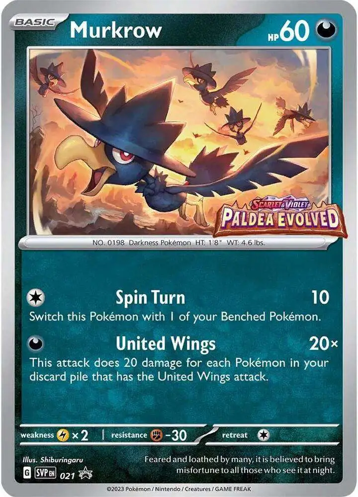 Pokemon Trading Card Game Paldea Evolved Promo Murkrow #21