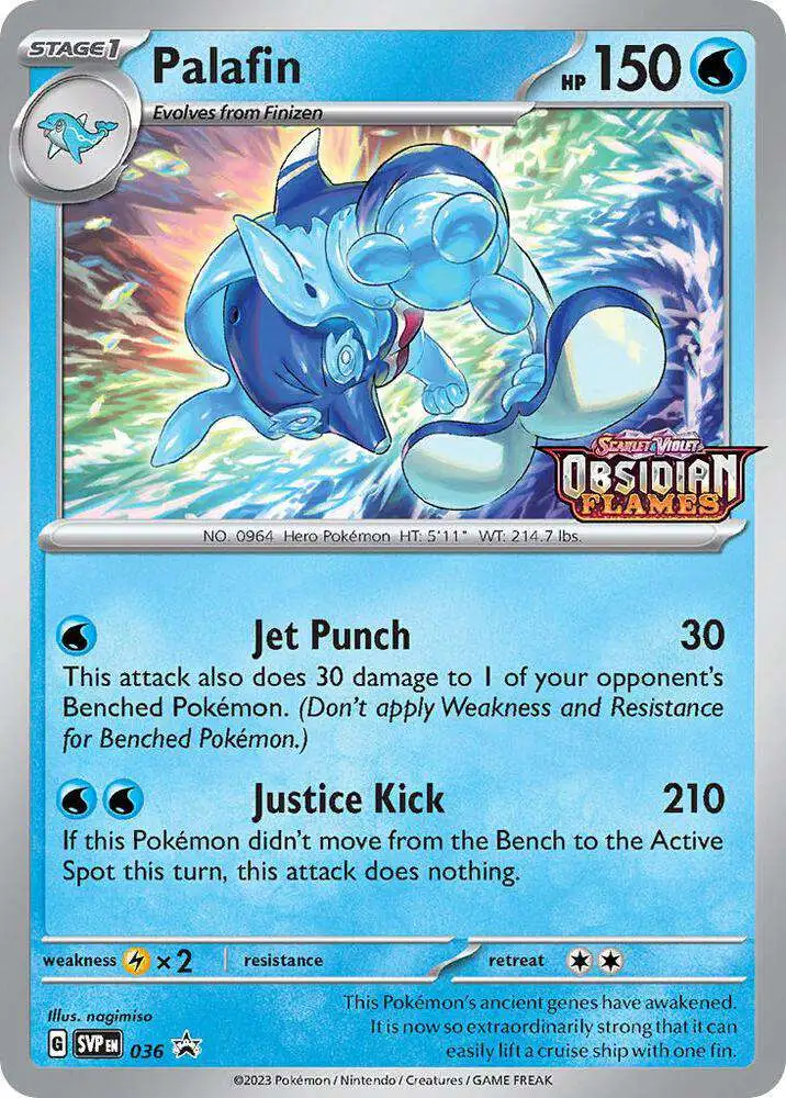 Pokemon Trading Card Game Obsidian Flames Single Card Promo Palafin 36 - ToyWiz Pokemon Trading Card Game Obsidian Flames Single Card Promo Palafin 36 - ToyWiz