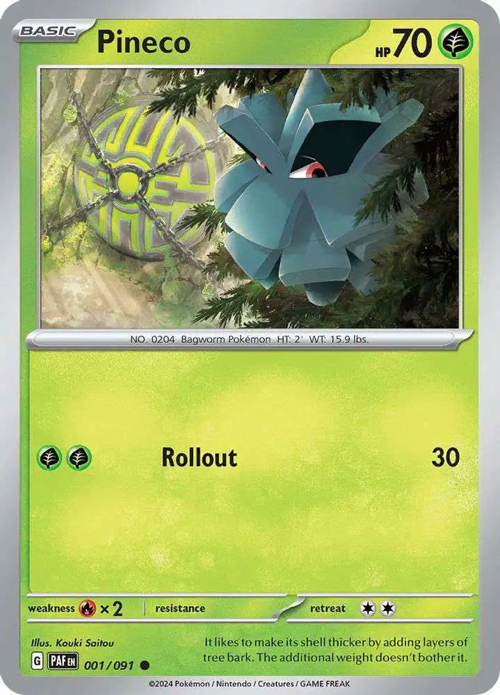 Pokemon Trading Card Game Paldean Fates Common Pineco #1