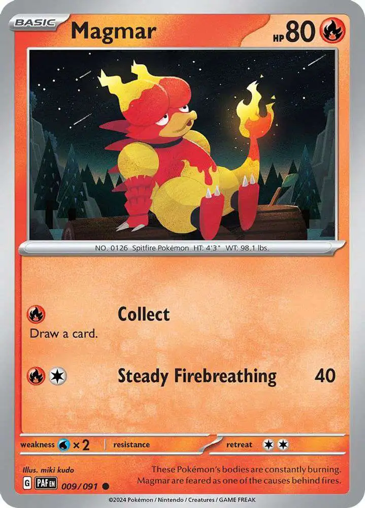 Pokemon Trading Card Game Paldean Fates Common Magmar #9