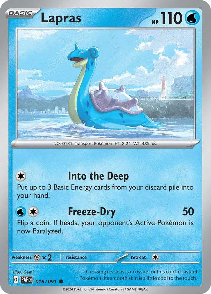 Pokemon Trading Card Game Paldean Fates Common Lapras #16