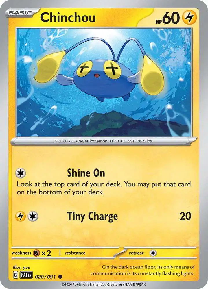 Pokemon Trading Card Game Paldean Fates Common Chinchou #20