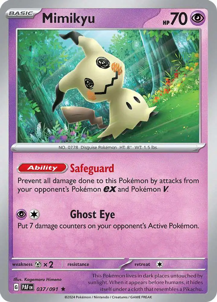 Pokemon Trading Card Game Paldean Fates Rare Mimikyu #37