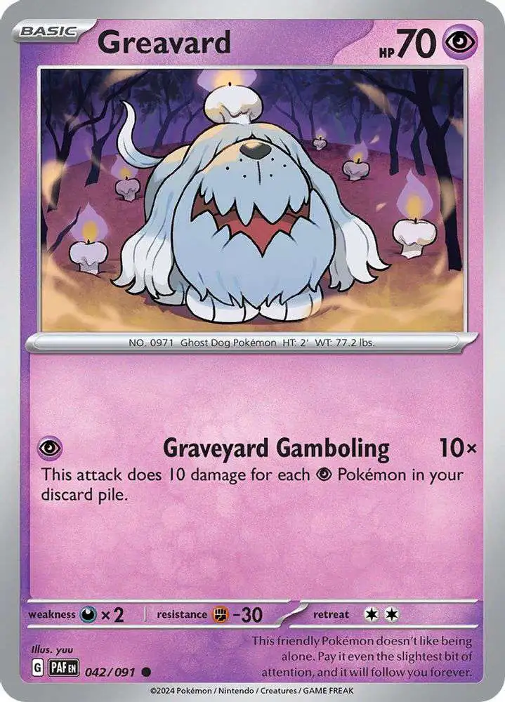 Pokemon Trading Card Game Paldean Fates Common Greavard #42