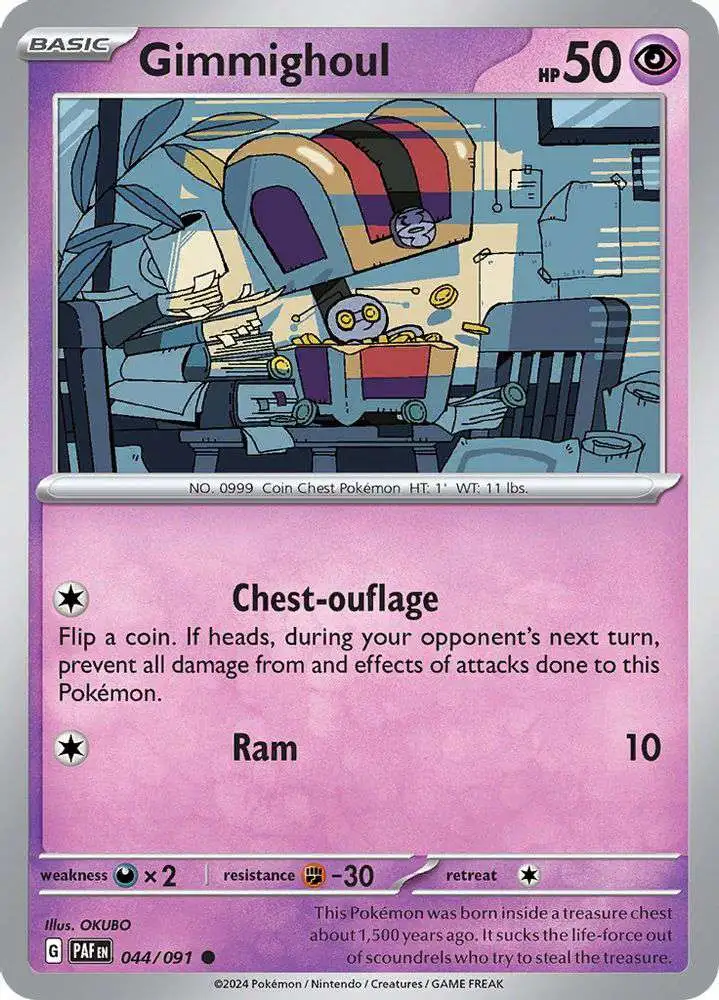 Pokemon Trading Card Game Paldean Fates Common Gimmighoul #44