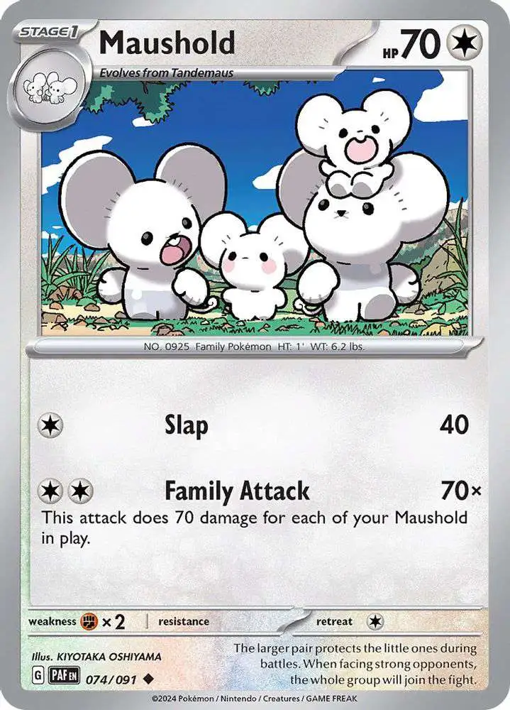 Pokemon Trading Card Game Paldean Fates Uncommon Maushold #74
