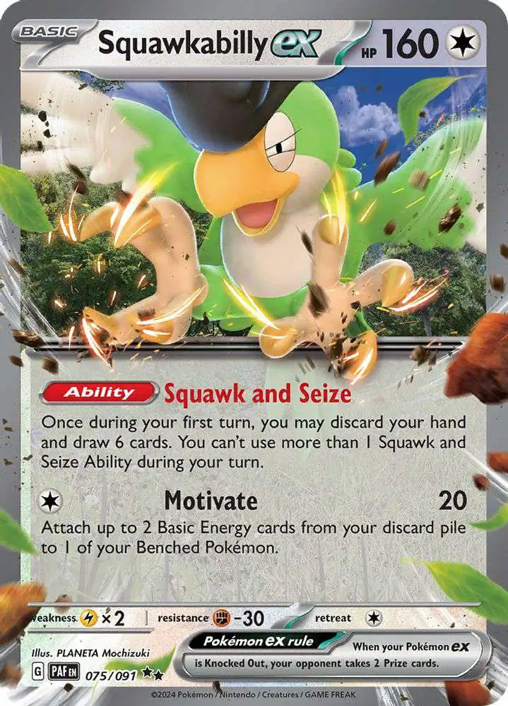 Pokemon Trading Card Game Paldean Fates Double Rare Squawkabilly ex #75
