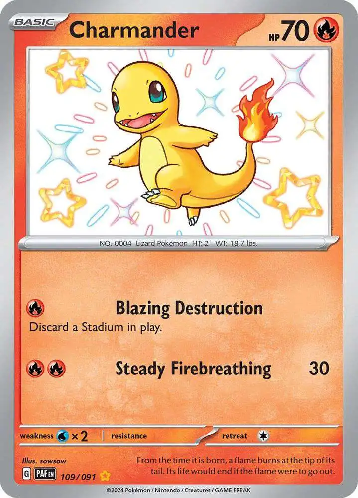 Pokemon Trading Card Game Paldean Fates Shiny Rare Charmander #109 [Shiny Rare]