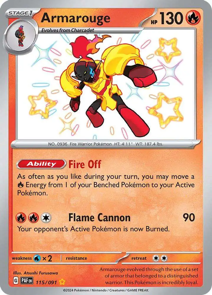 Pokemon Trading Card Game Paldean Fates Single Card Shiny Rare Armarouge  115 Shiny Rare - ToyWiz
